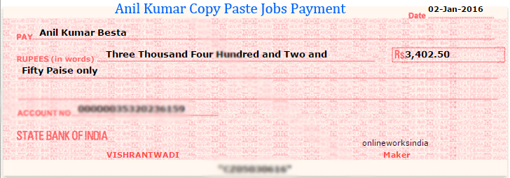 Online Works India Jan 2016 Payment